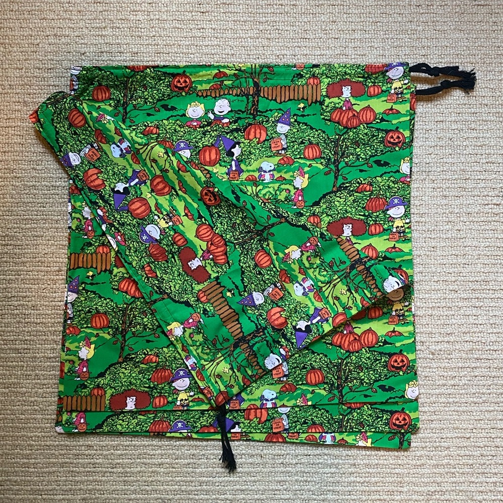 Large Handmade Peanuts Drawstring Bag